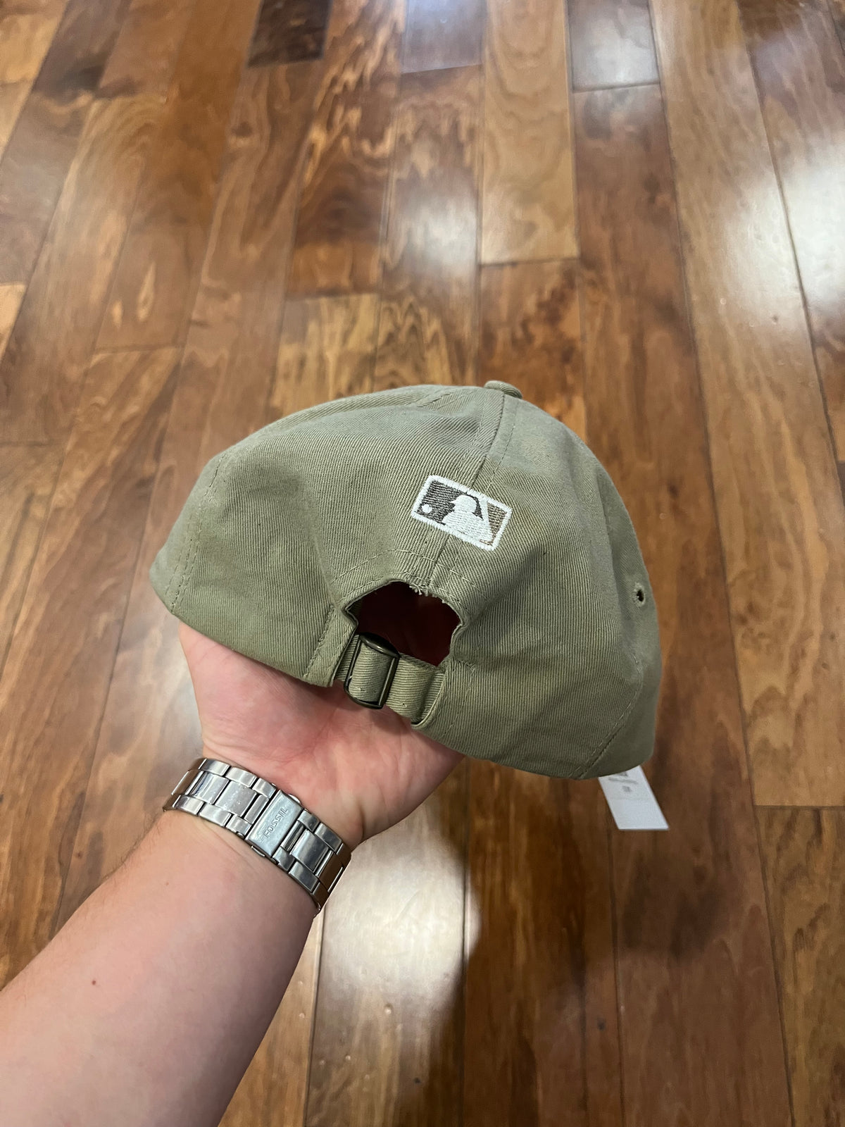 1999 New York Yankees Beige Spell Out Hat (OS)