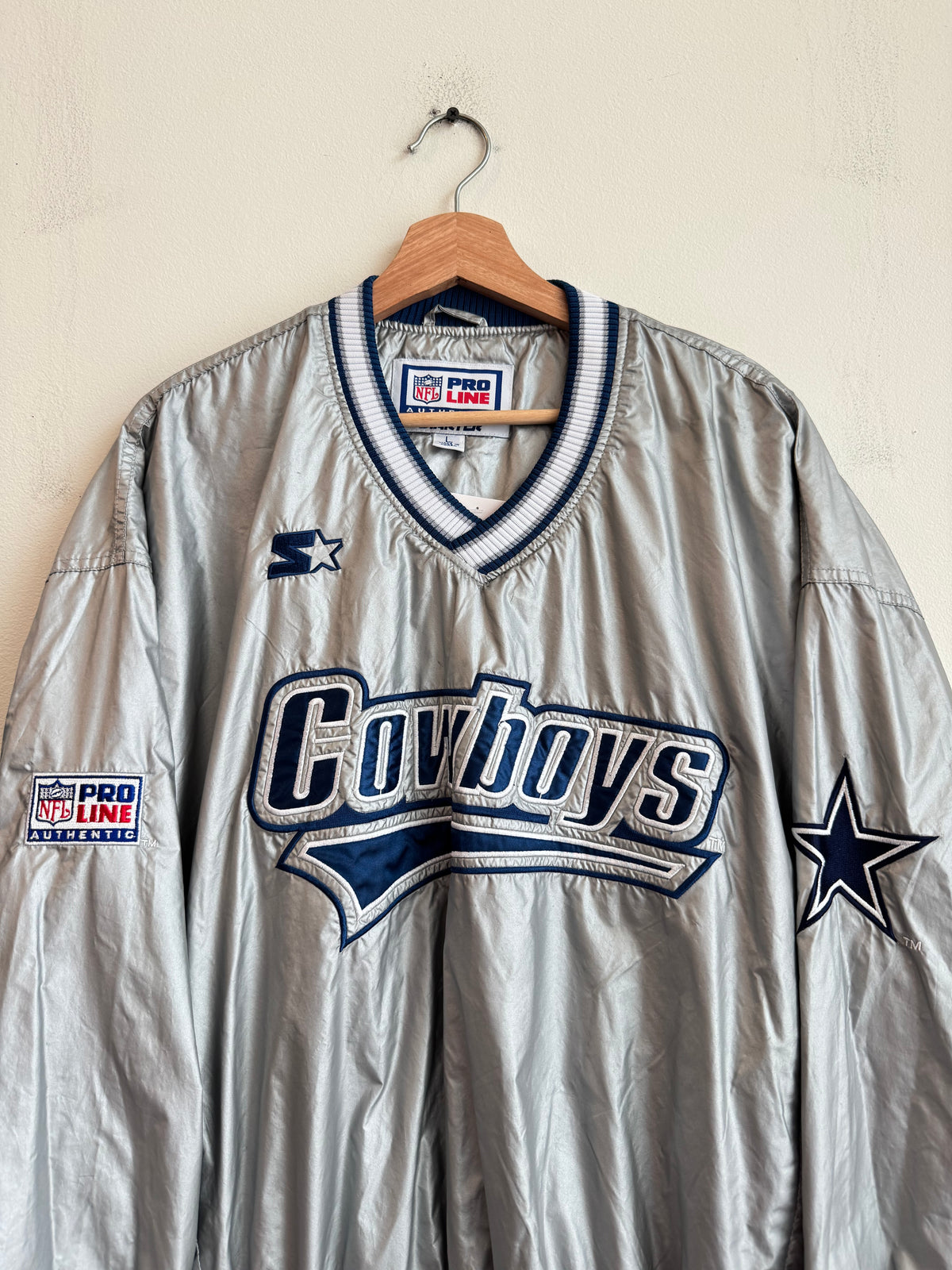 90s Dallas Cowboys Silver Starter Windbreaker (L)