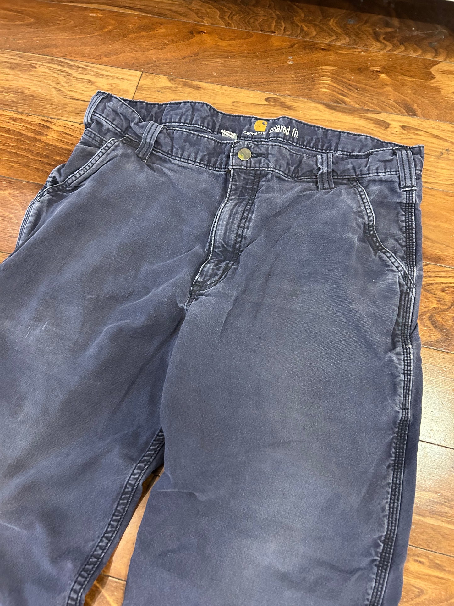 00s Carhartt Faded Navy Pants (36 x 32)