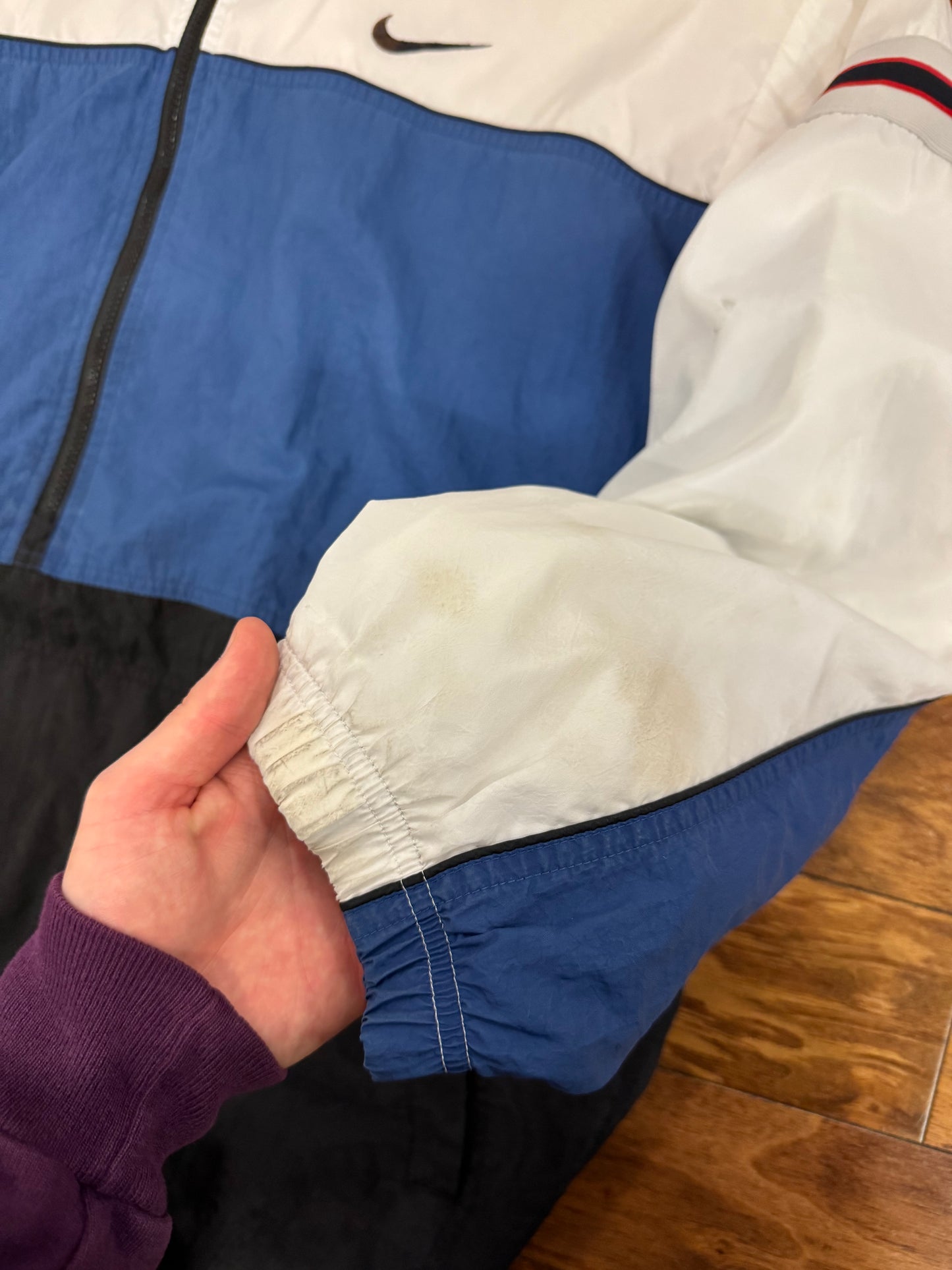 90s Nike Multi-Colored Essential Swoosh Windbreaker (XXL)