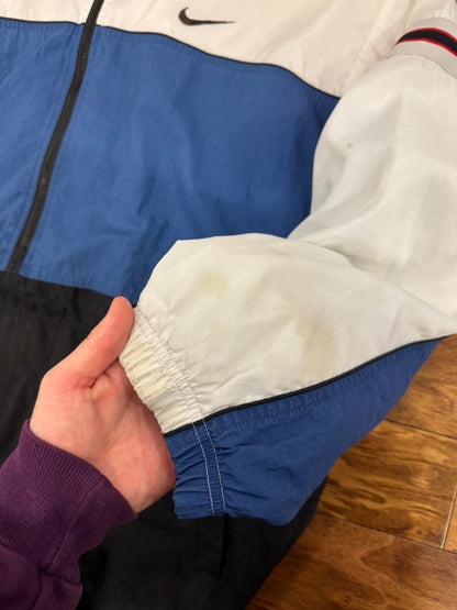 90s Nike Multi-Colored Essential Swoosh Windbreaker (XXL)