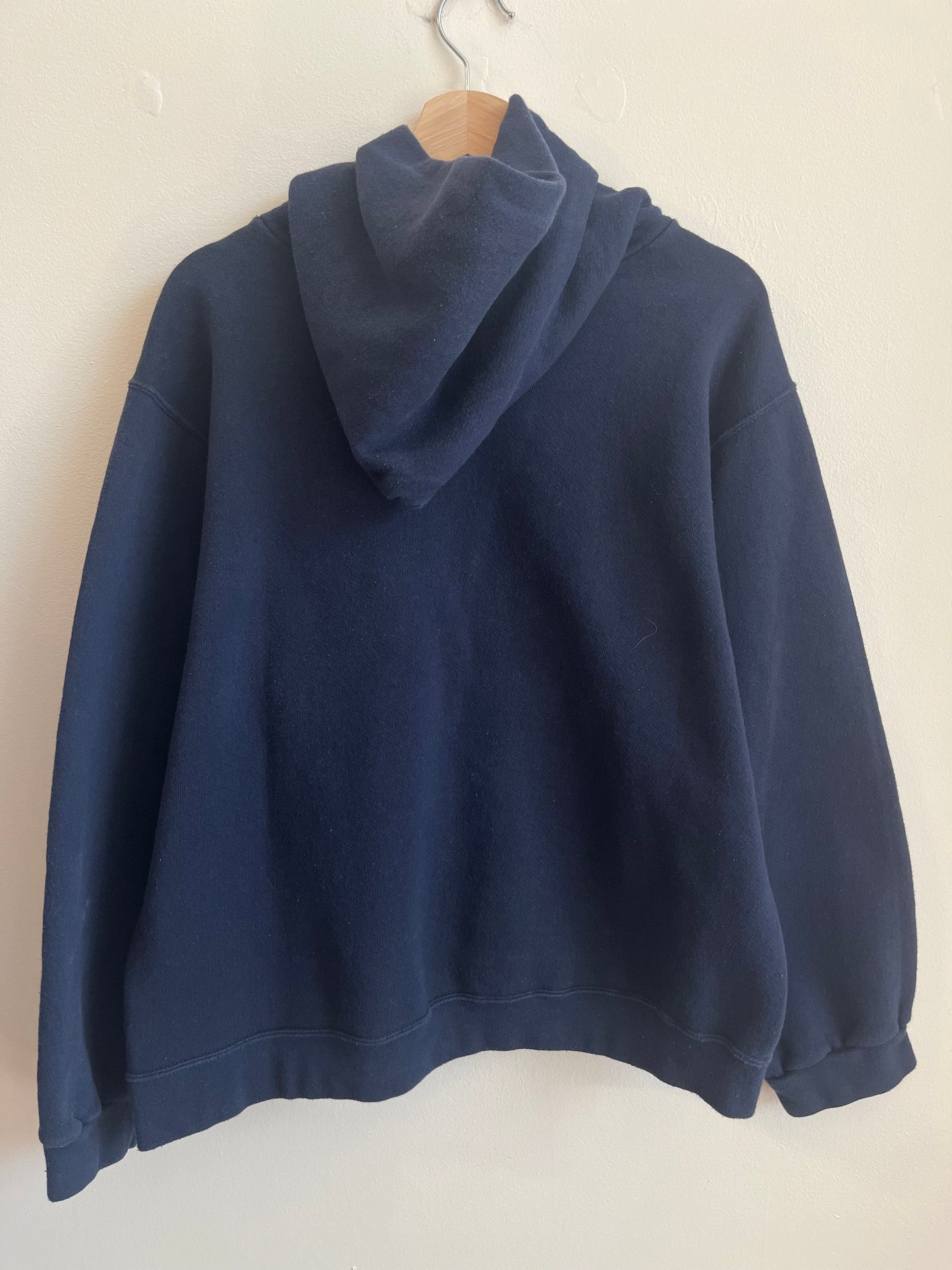 90s Nike Center Swoosh Essential Navy Hoodie (L)