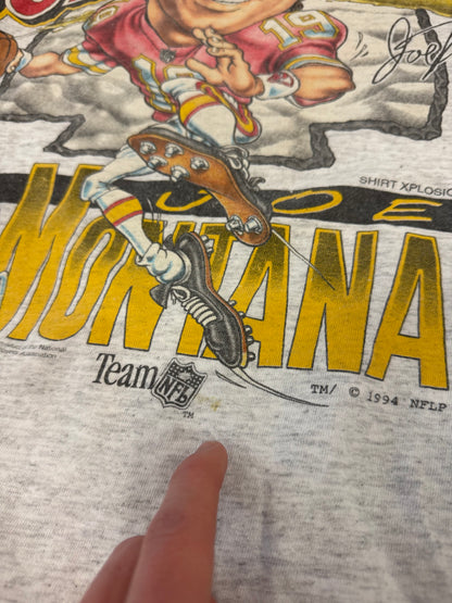 1994 Joe Montana "Joe-Ronimo" Kansas City Chiefs Vintage Caricature Tee (L)