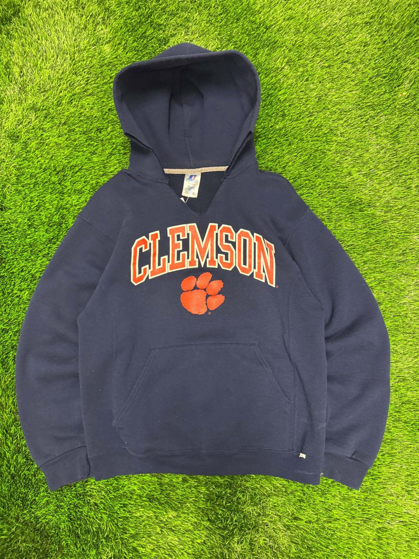 00s University of Clemson Russell Vintage Distressed Hoodie (M)
