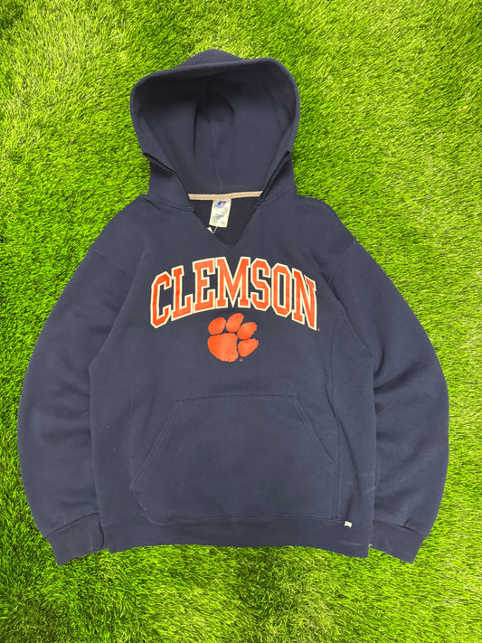 00s University of Clemson Russell Vintage Distressed Hoodie (M)