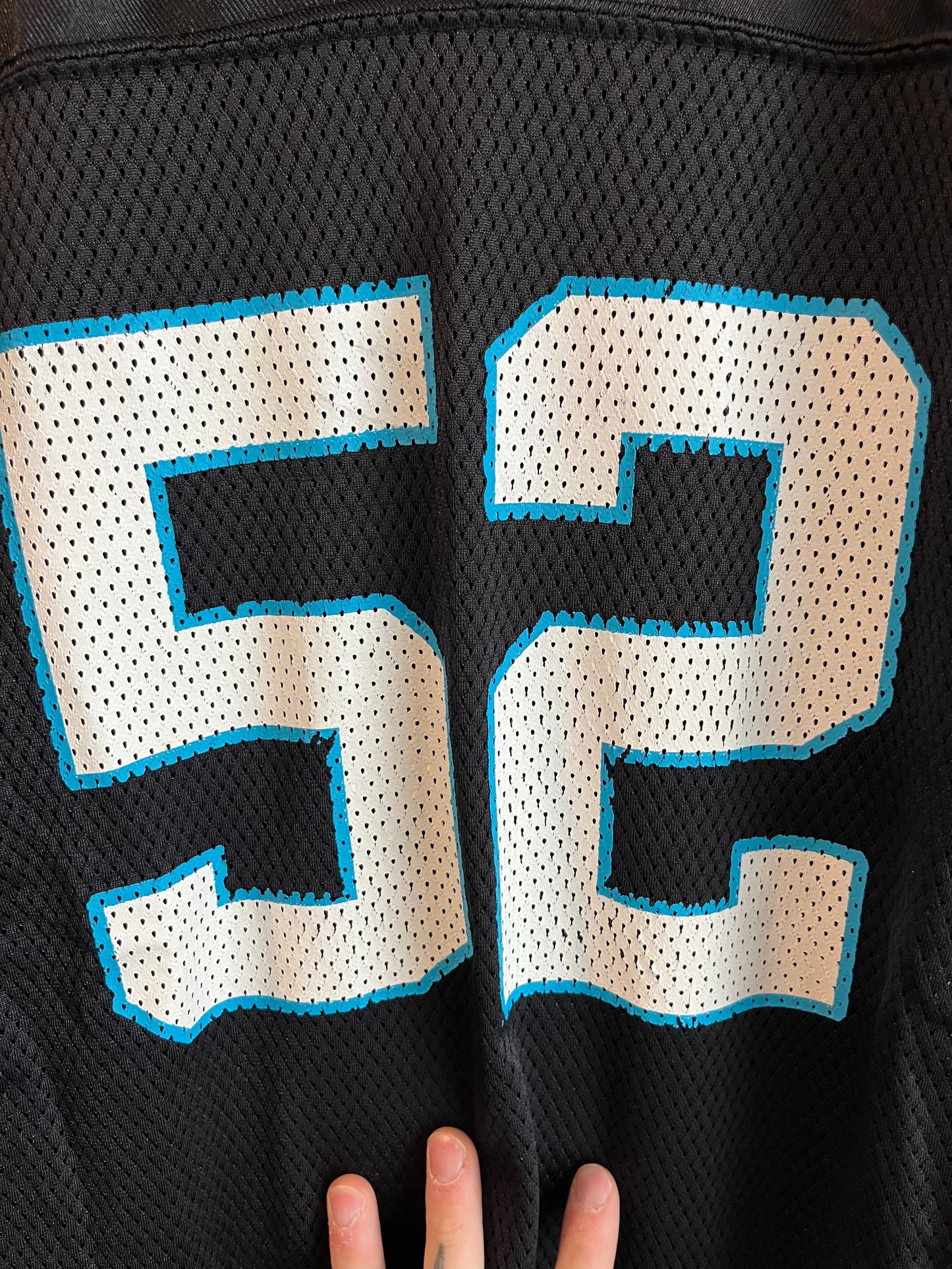 00s Carolina Panthers Jon Beason Reebok Home Jersey (Youth L)