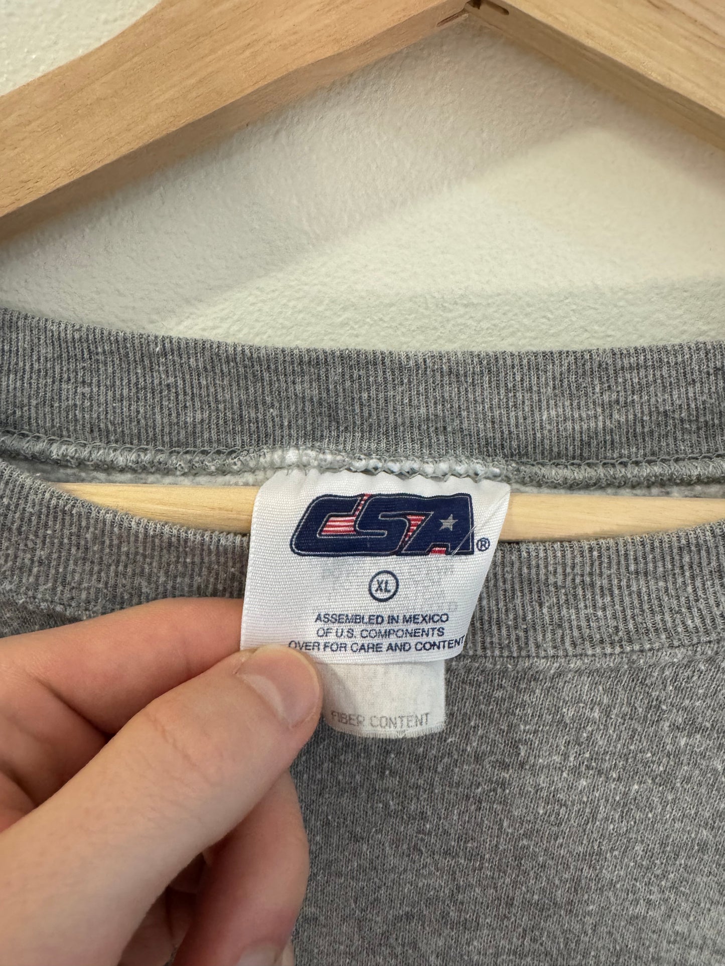 1998 Carolina Panthers CSA Grey Spell Out Crewneck (XL)