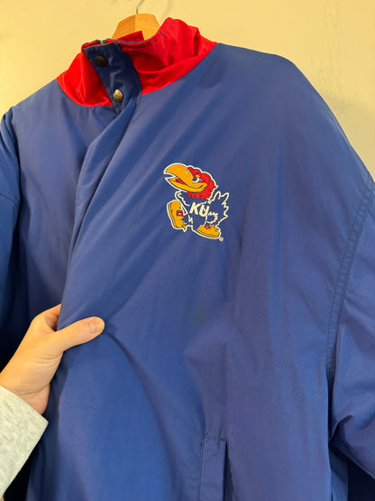 90s Kansas University (KU) Vintage Jayhawks Champion Puffer Jacket (XL)