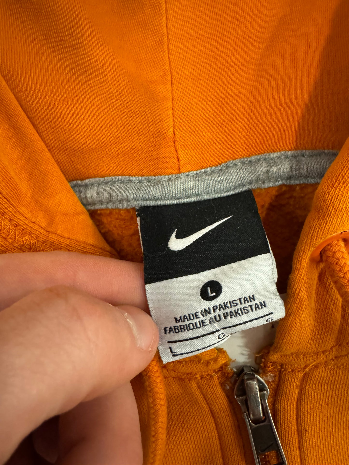 Y2K Nike Essential Orange Full Zip Hoodie (L)