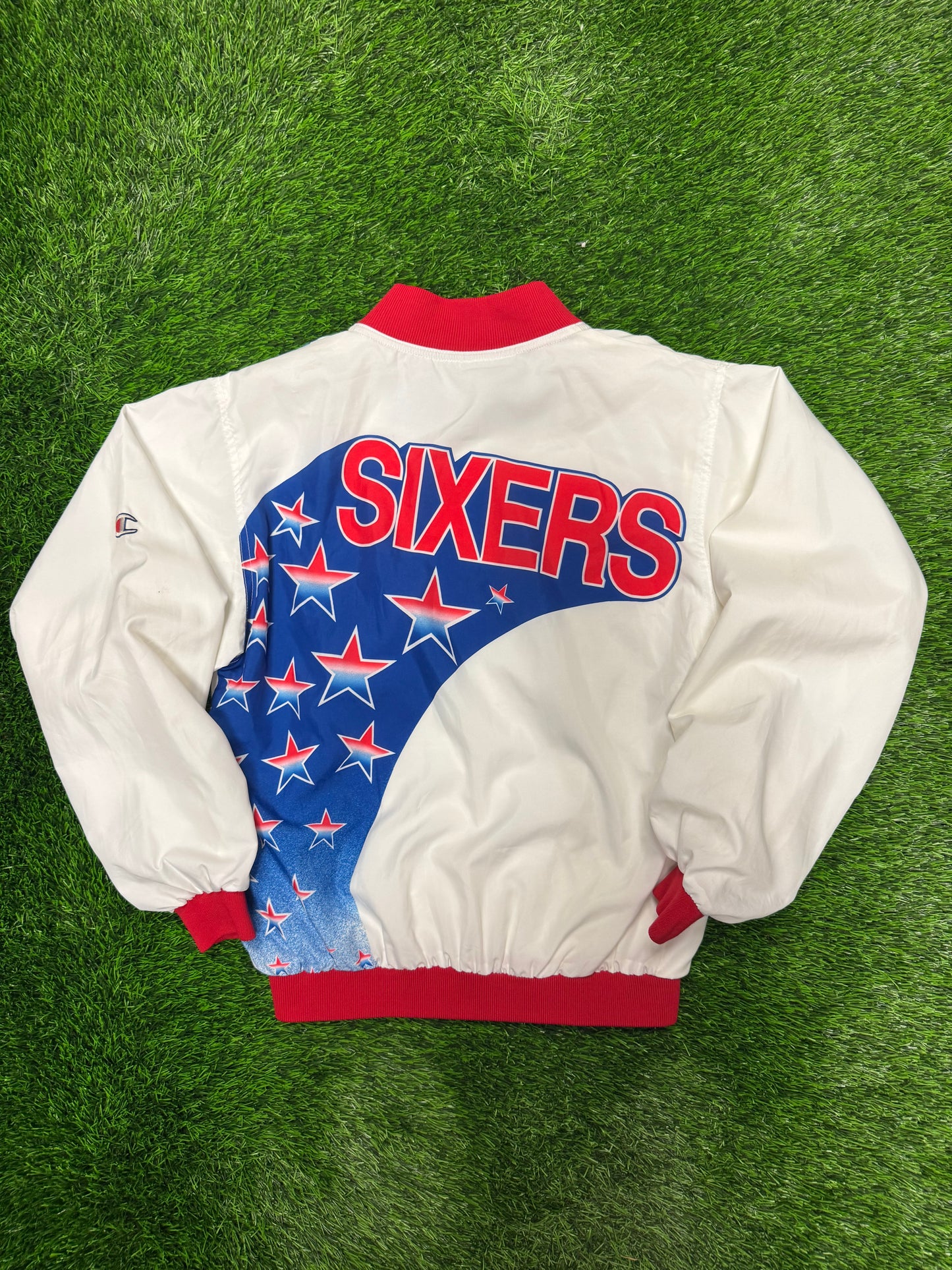90s 76ers Vintage NBA Champion Warm Up Windbreaker Jacket (S)