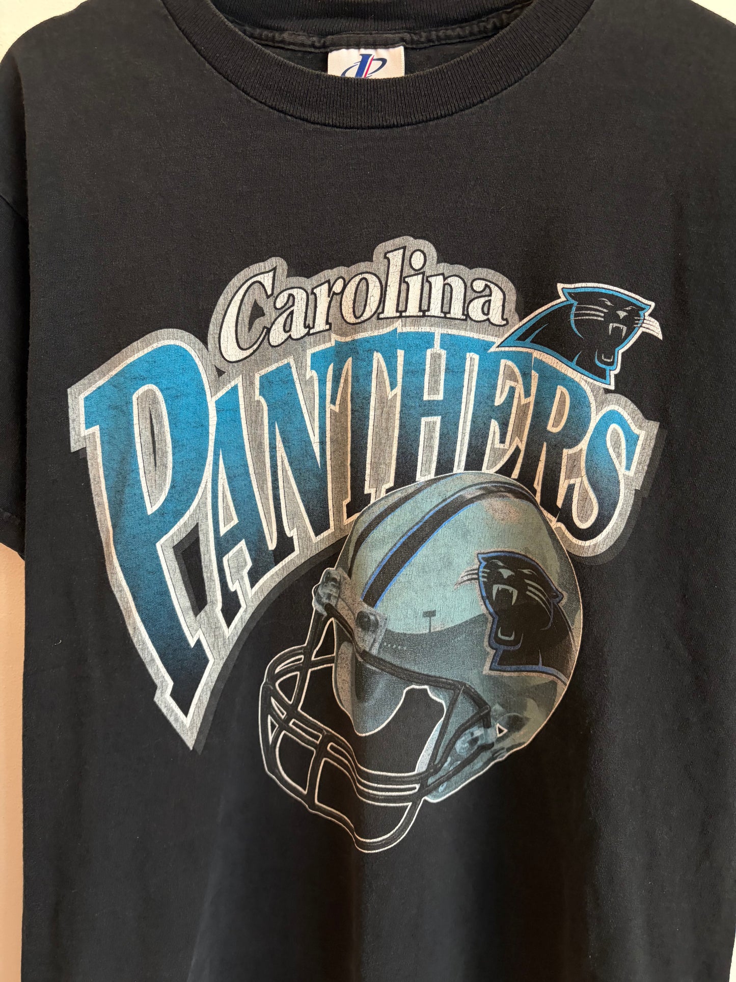 90s Carolina Panthers Logo Athletic Helmet Tee (M)