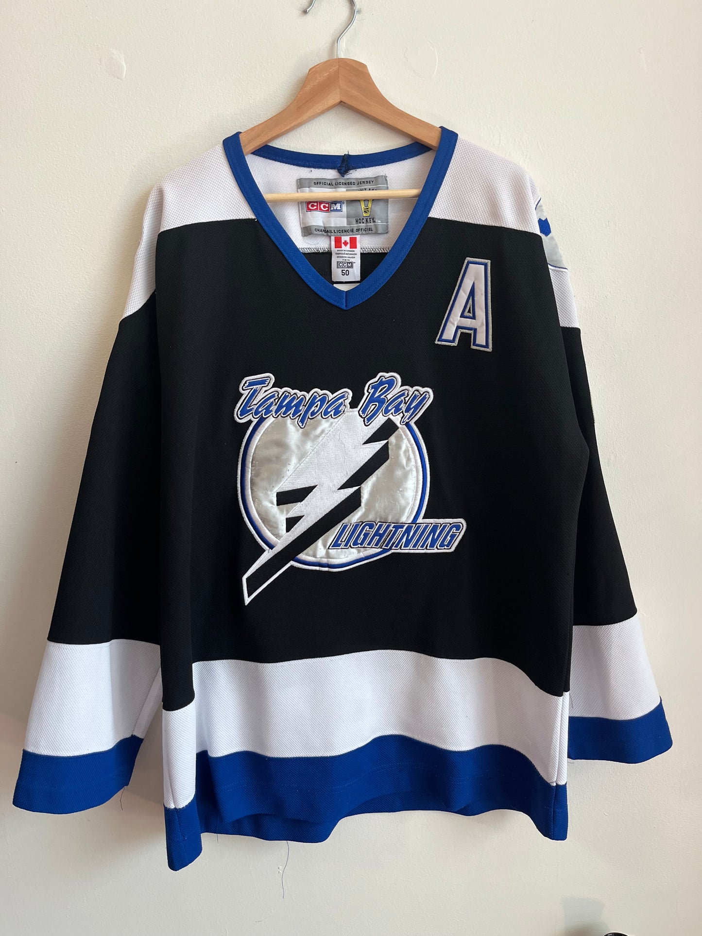 1990s Tampa Bay Lightning Vincent Lecavalier Hockey Jersey (L)