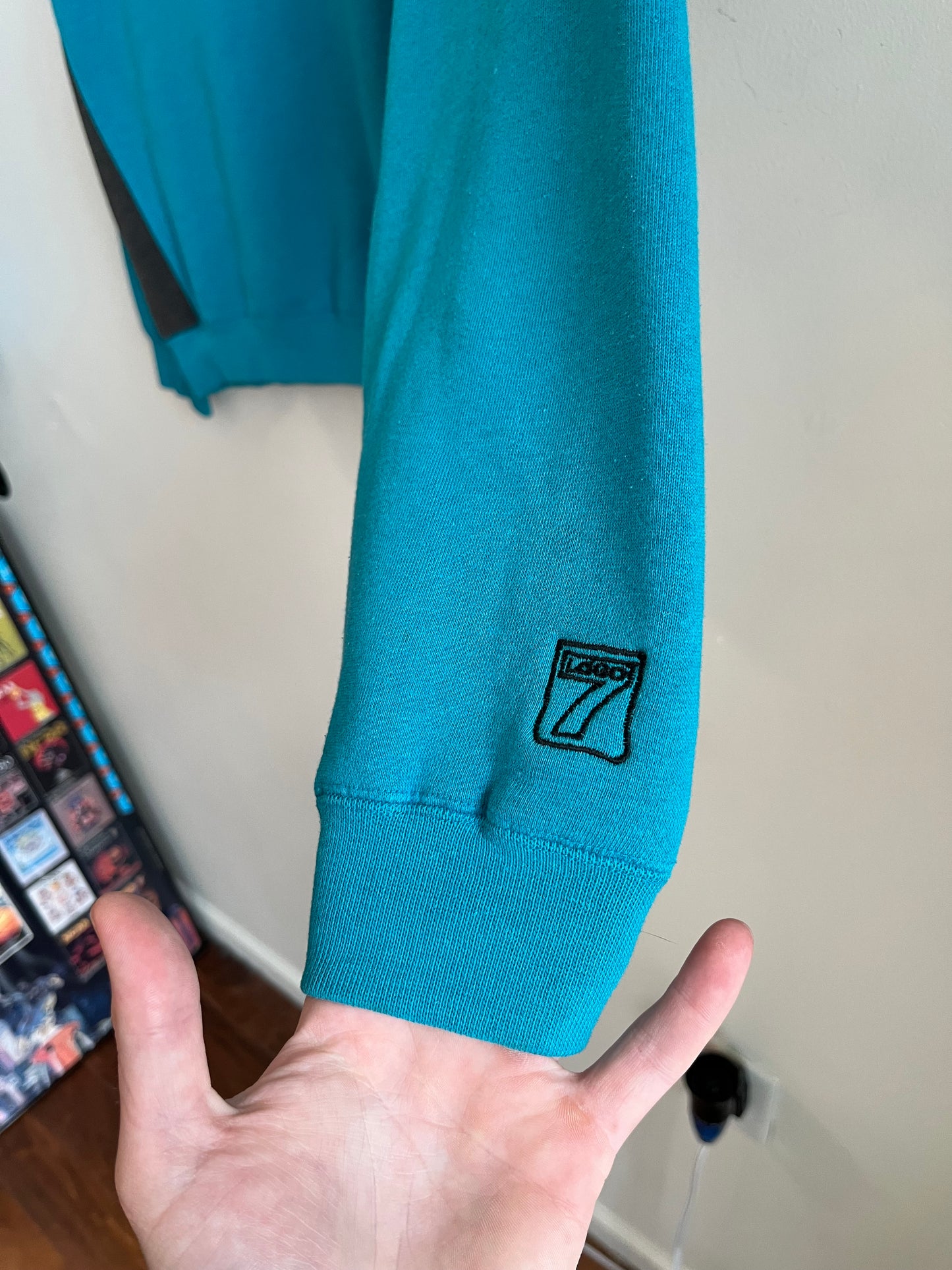 1990s Charlotte Hornets Logo 7 Spell Out Teal Crewneck (M)