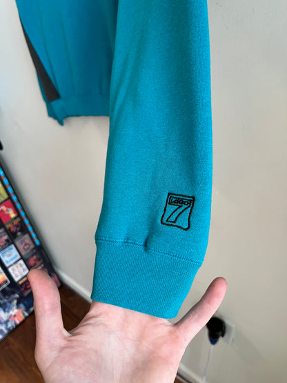 1990s Charlotte Hornets Logo 7 Spell Out Teal Crewneck (M)