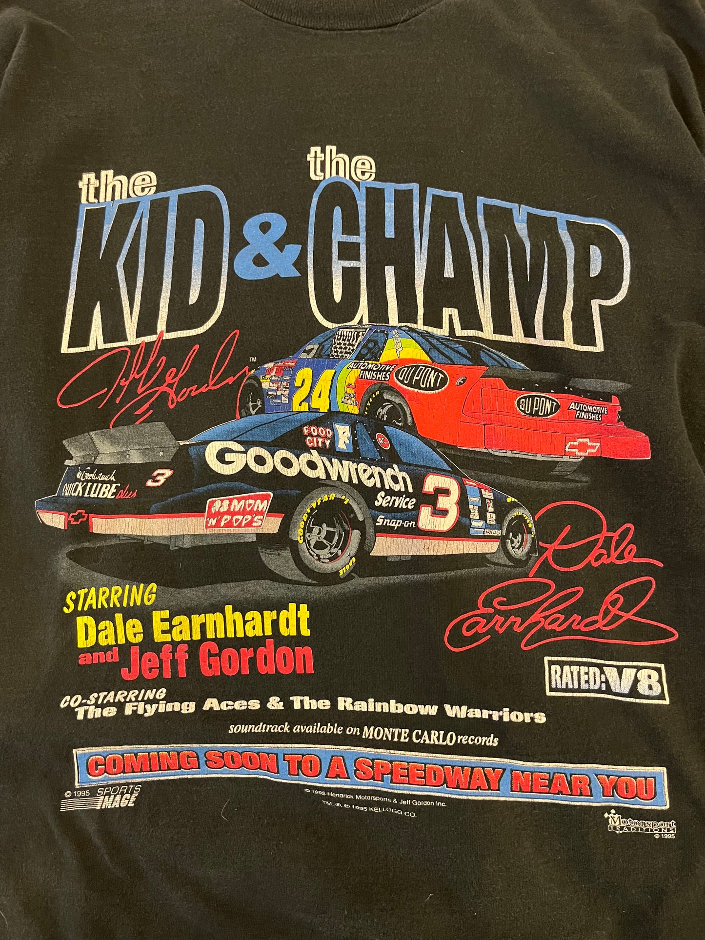 1995 Dale Earnhardt & Jeff Gordon Nascar Tee (XL)
