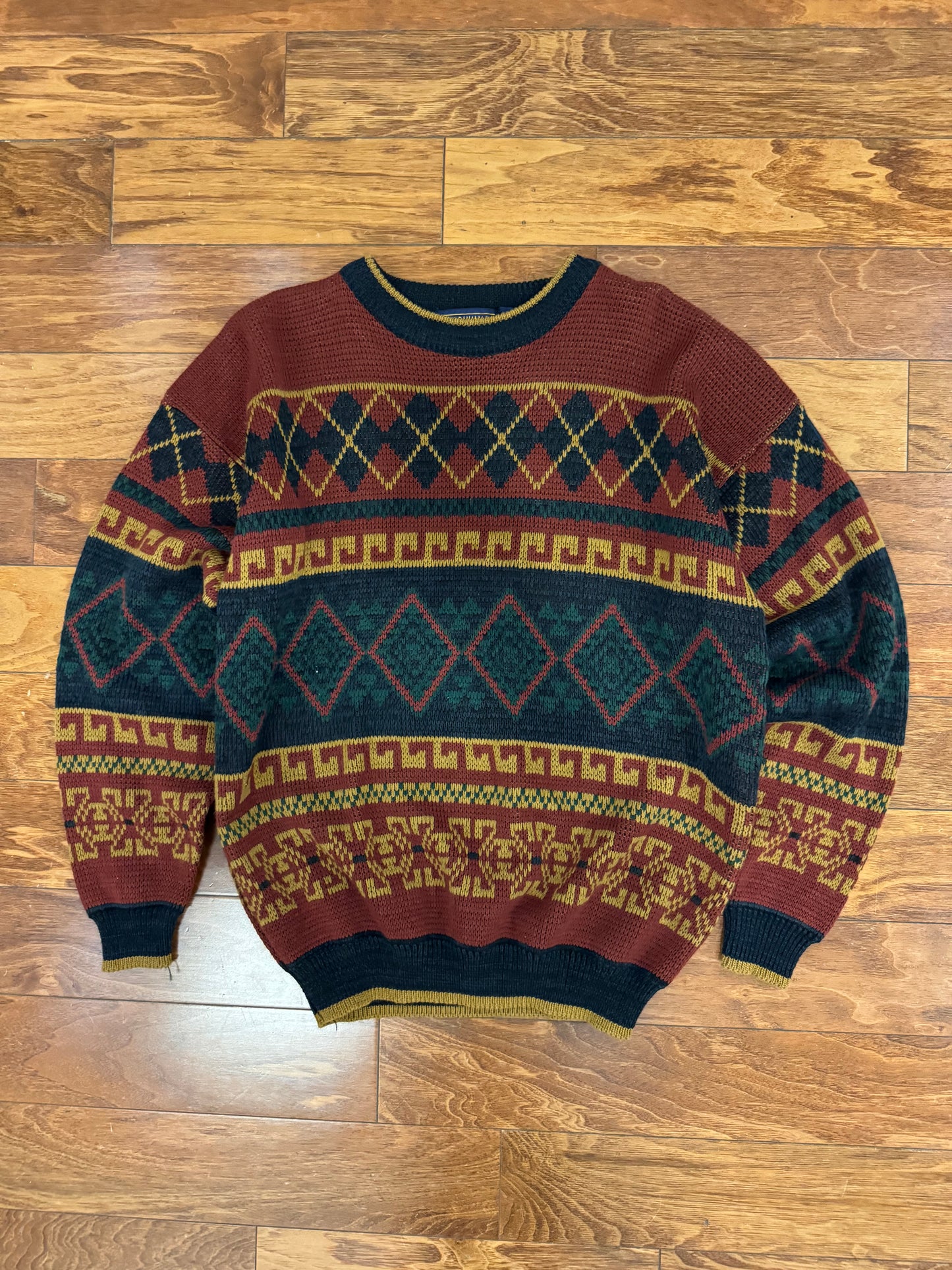 90s Bahama Bay Southwestern Pattern Sweater (XL)