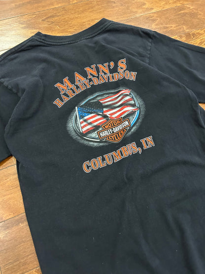 2007 Harley Davidson Gold Bike Vintage Indiana Tee (M)