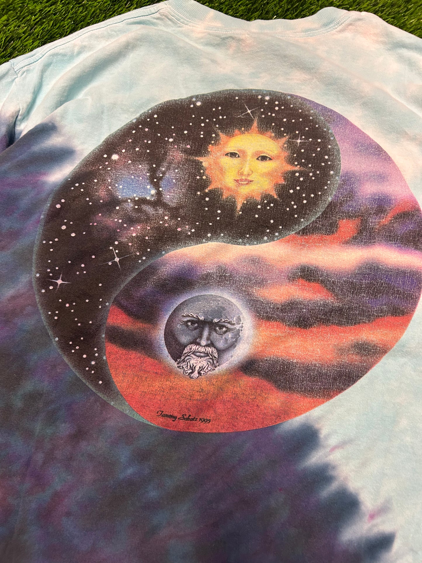1995 Tammy Schatz Sun And Moon Tie Dye Vintage Tee (XL)
