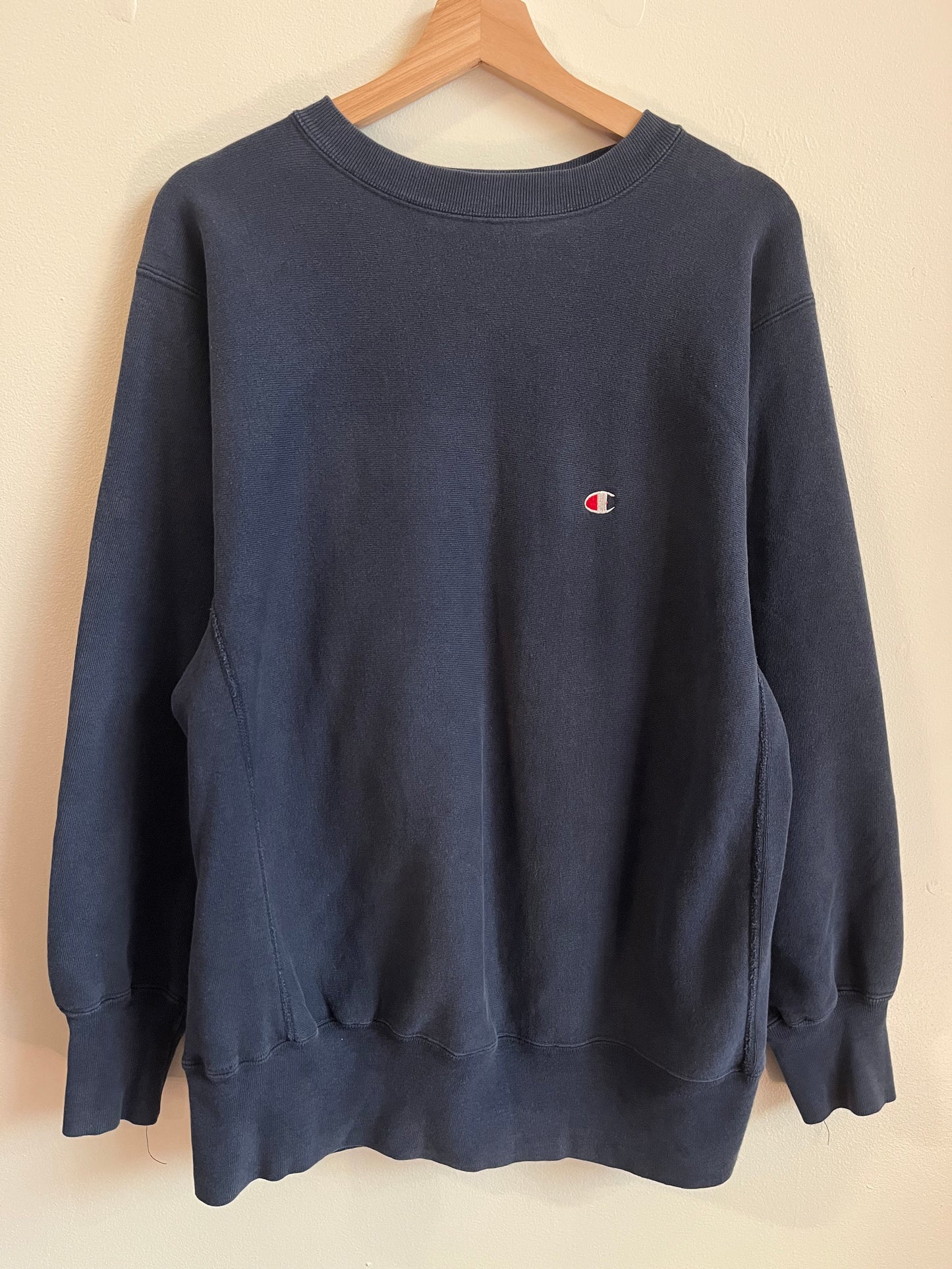 90s Champion Navy Reverse Weave Crewneck (XL)