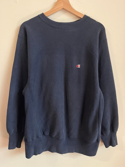 90s Champion Navy Reverse Weave Crewneck (XL)