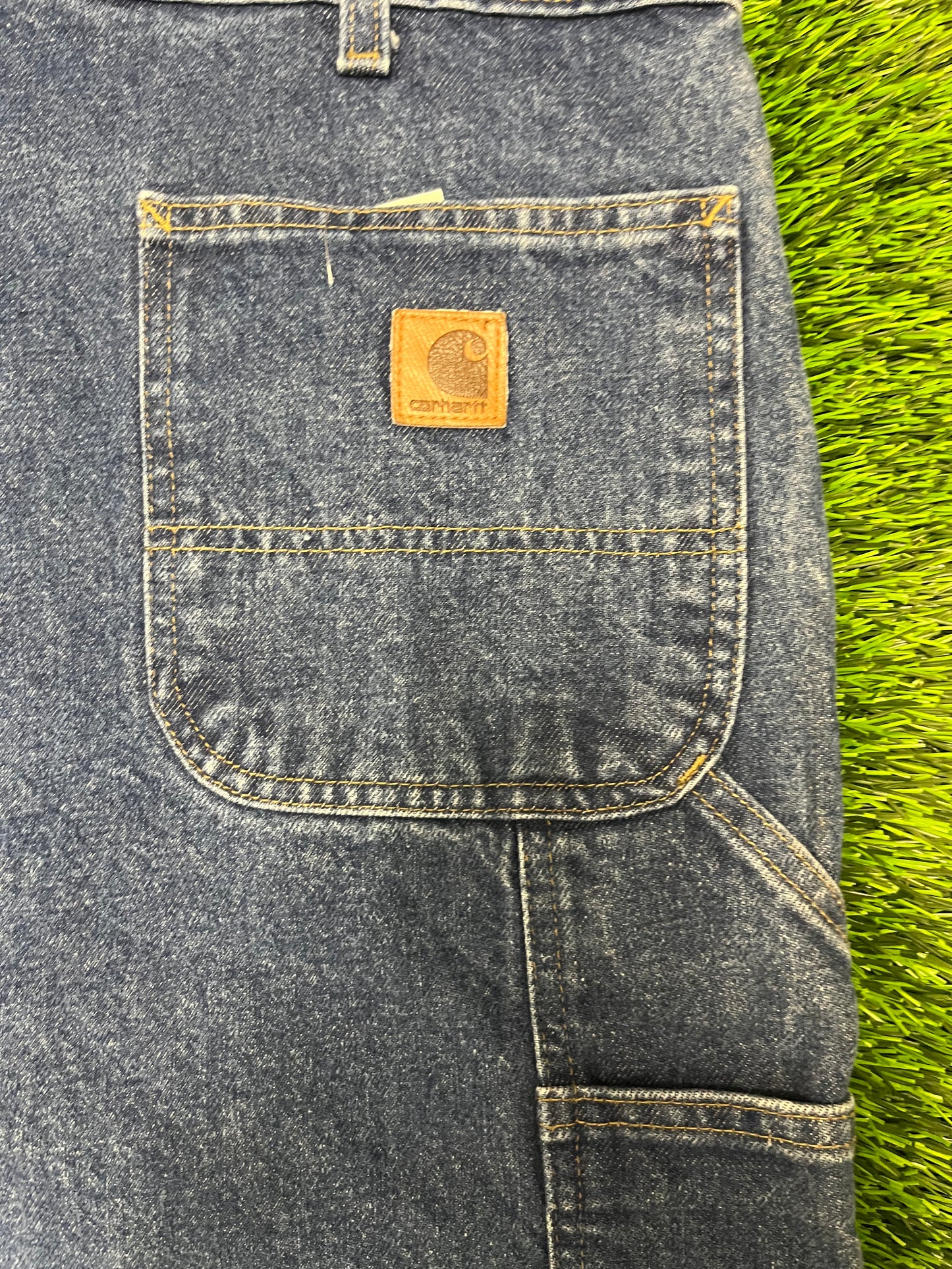 2008 Carhartt Dark Blue Denim Carpenter Jeans (38 x 30)