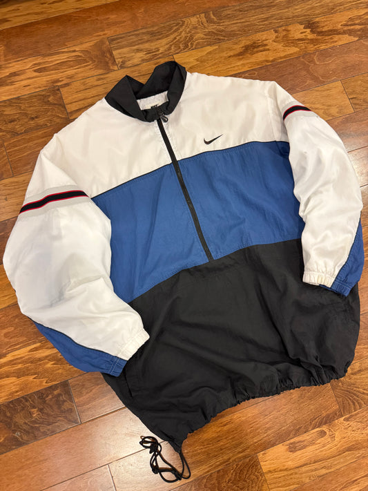 90s Nike Multi-Colored Essential Swoosh Windbreaker (XXL)