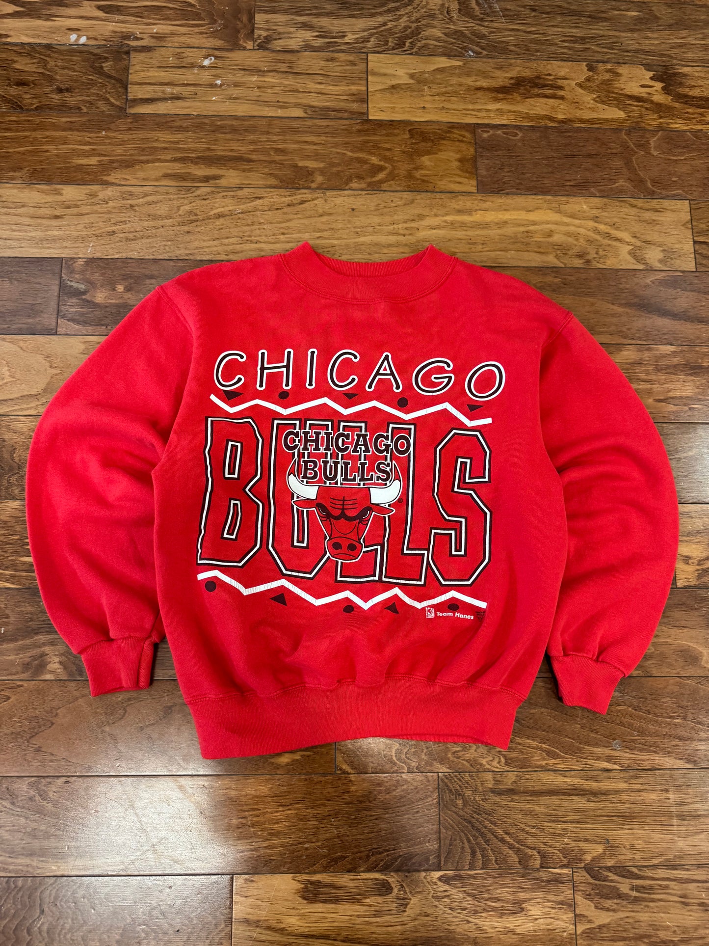 90s Chicago Bulls Team Hanes Red Crew (M)