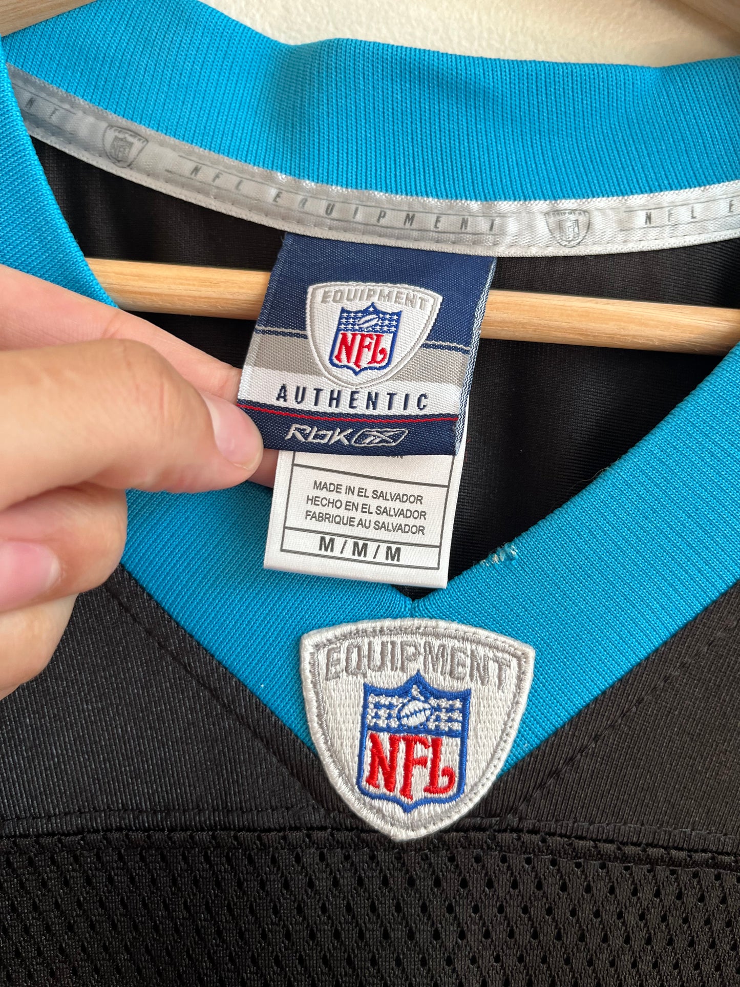 00s Carolina Panthers Jon Beason Reebok Home Jersey (M)