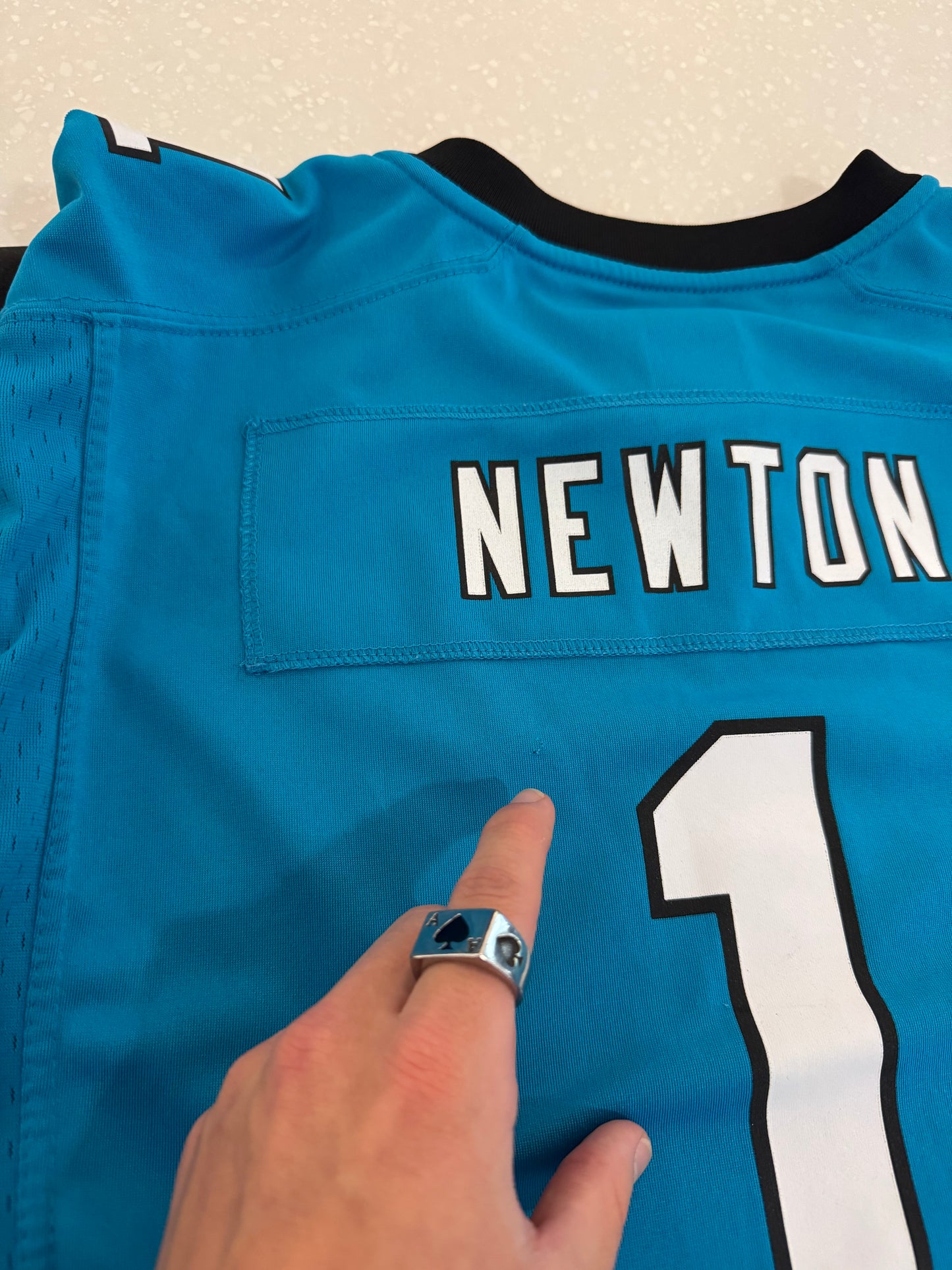 2016 Carolina Panthers Cam Newton Electric Blue Jersey (Youth XL)