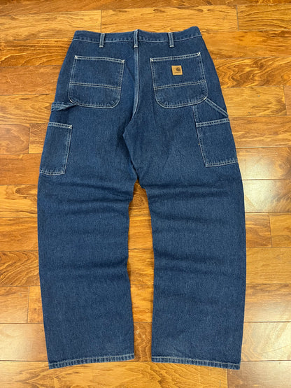 2013 Carhartt Dark Wash Carpenter Jeans (34 x 30)