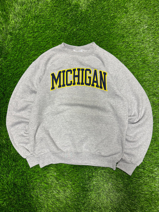 2010s Michigan University Champion Grey Spell Out Crewneck (M)
