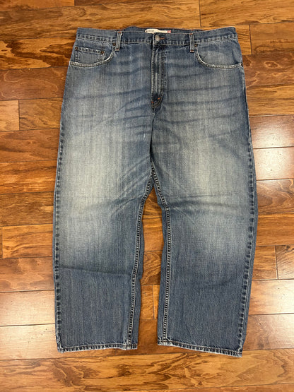 2008 Levi's 569 Baggy Faded Dark Wash Jeans (40 x 30)