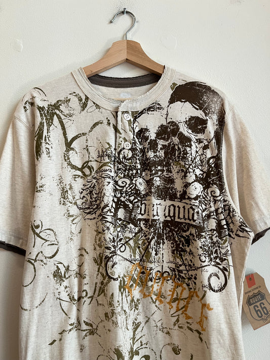 Y2K Route 66 Skull Graphic Tan NWT Tee (XL)