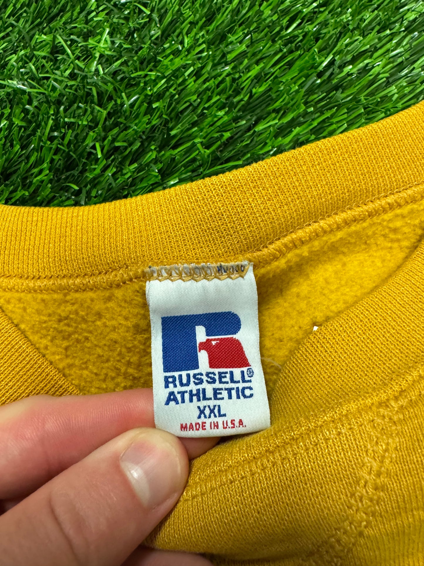 90s Russell Athletics Yellow Blank Crewneck (XXL)