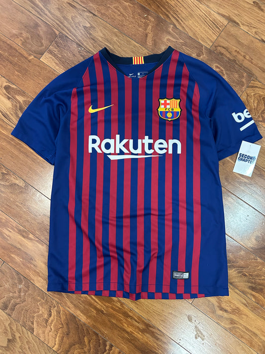 FC Barcelona Lionel Messi #10 2018 Nike Home Kit Soccer Jersey (M)