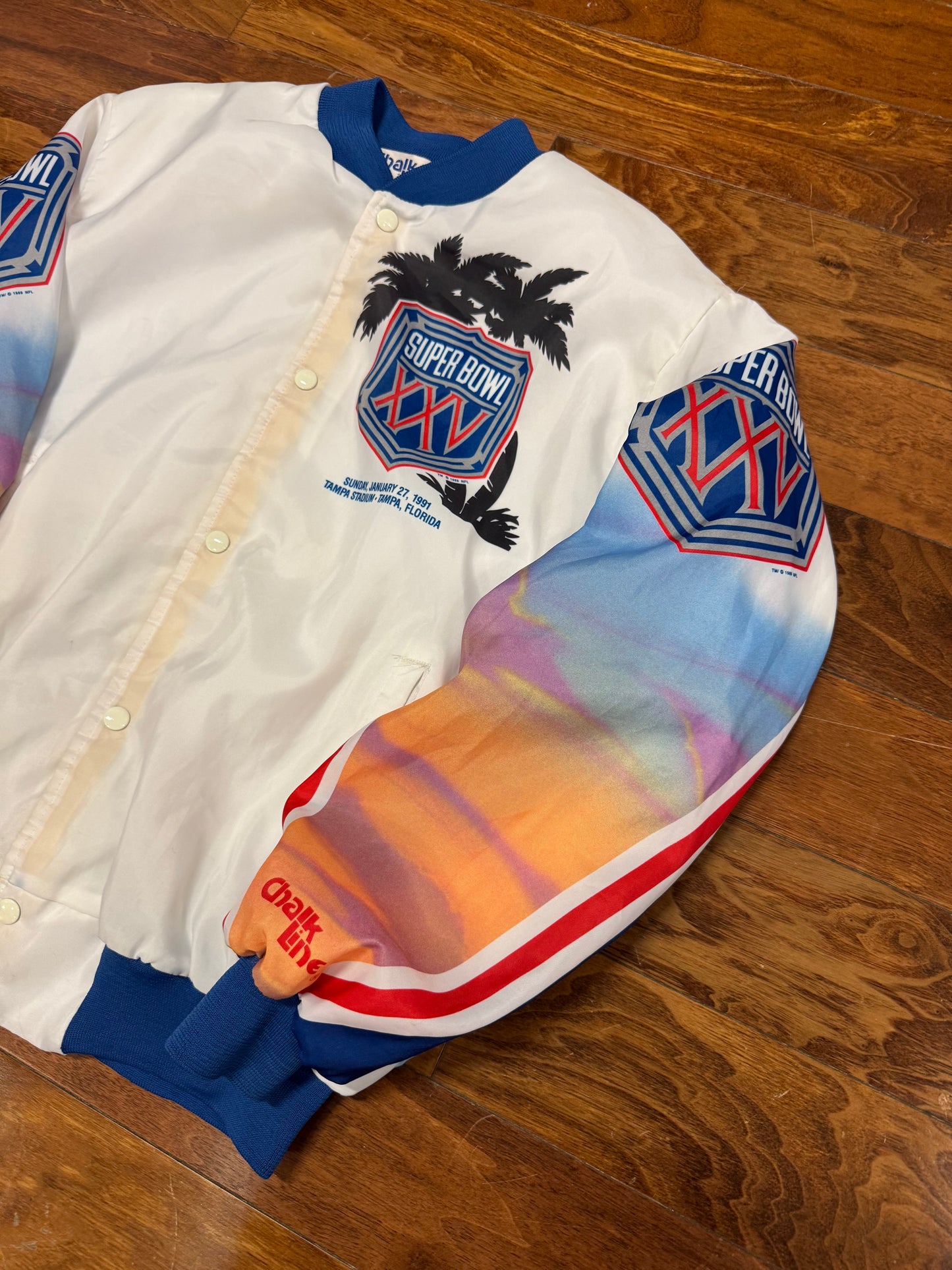 1991 Super Bowl Fanimation Satin Vintage Jacket (L)