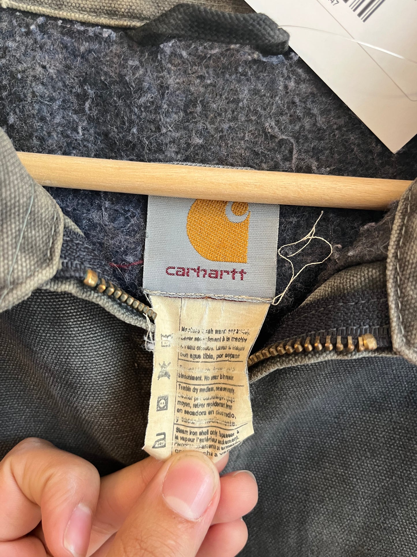 90s Carhartt Detroit Faded Charcoal Vintage Jacket (XL)
