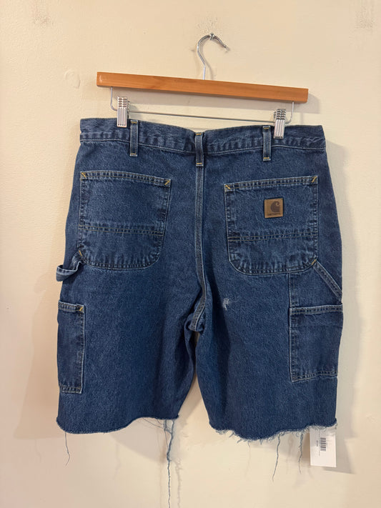 2018 Carhartt Dark Wash Carpenter Shorts (34)
