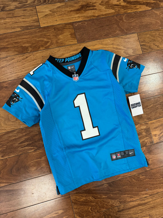 00s Panthers Cam Newton Blue Jersey (YS)