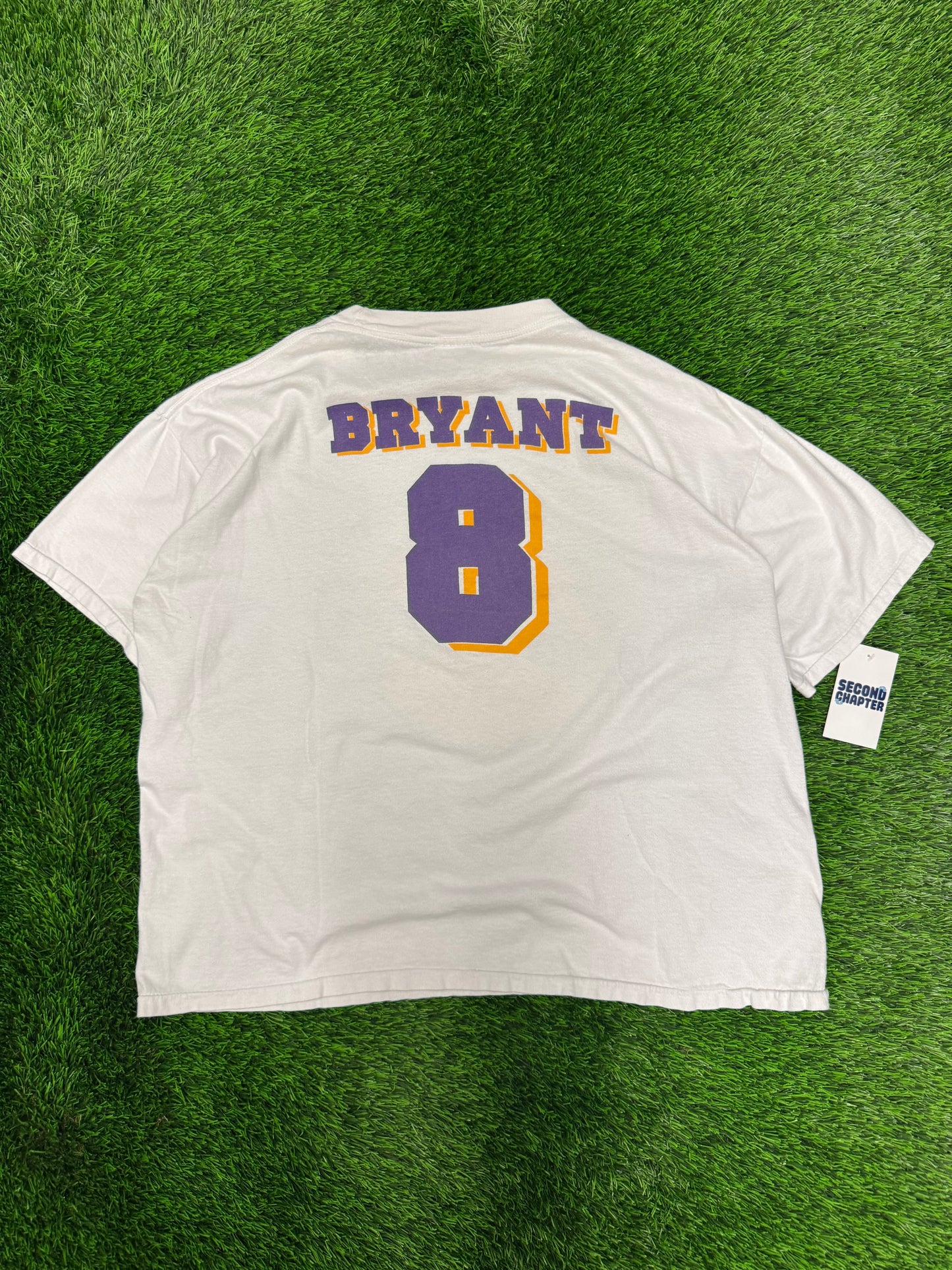 Los Angeles Lakers Kobe Bryant #8 Vintage Jersey Cropped Boxy Tee (XL)