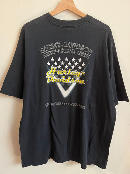1999 Harley Davidson Bold Graphic Ludwigshafen Germany Tee (XXL)