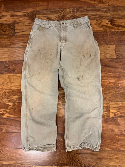 2014 Carhartt Tan Stained Carpenter Pants (34 x 30)