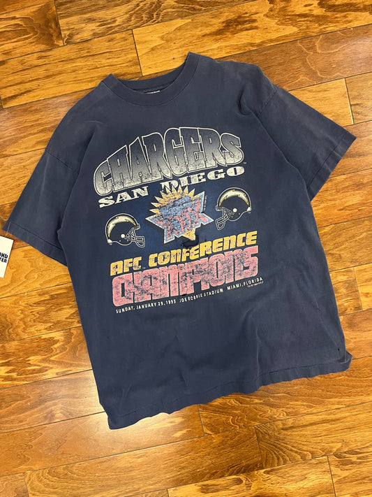 1994 San Diego Chargers Thrashed Faded Vintage Tee (XL)