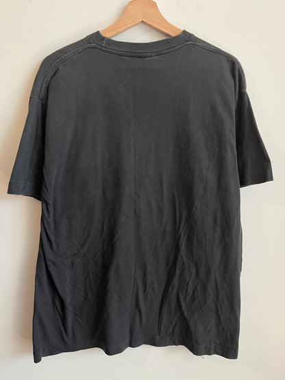 90s Carolina Panthers Faded Black Spell Out Tee (L)