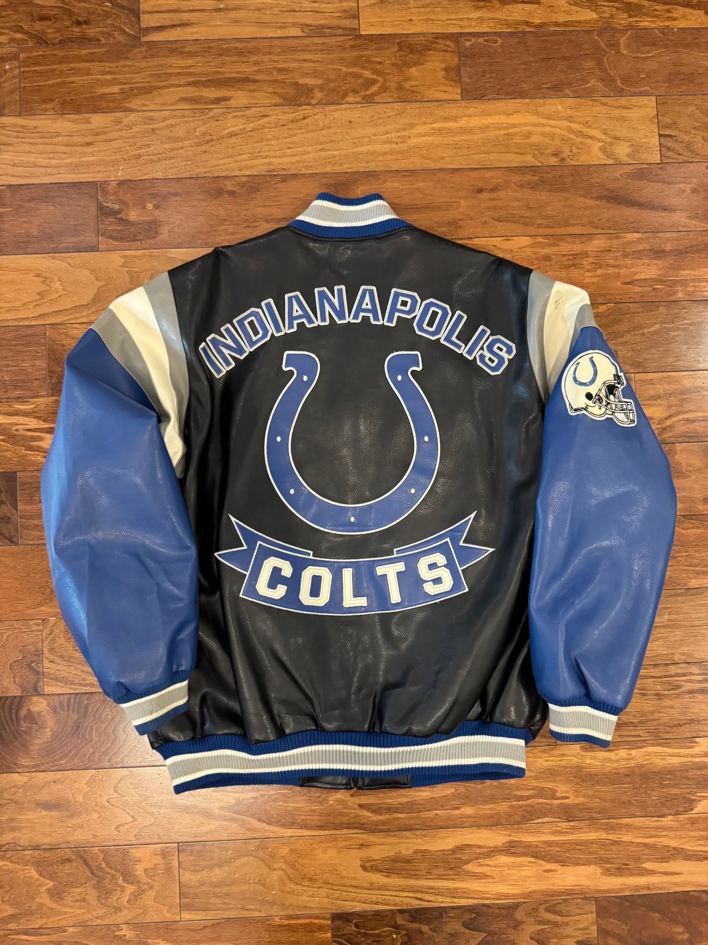 00s Indianapolis Colts Embroidered Leather Jacket (L)