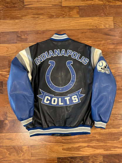 00s Indianapolis Colts Embroidered Leather Jacket (L)