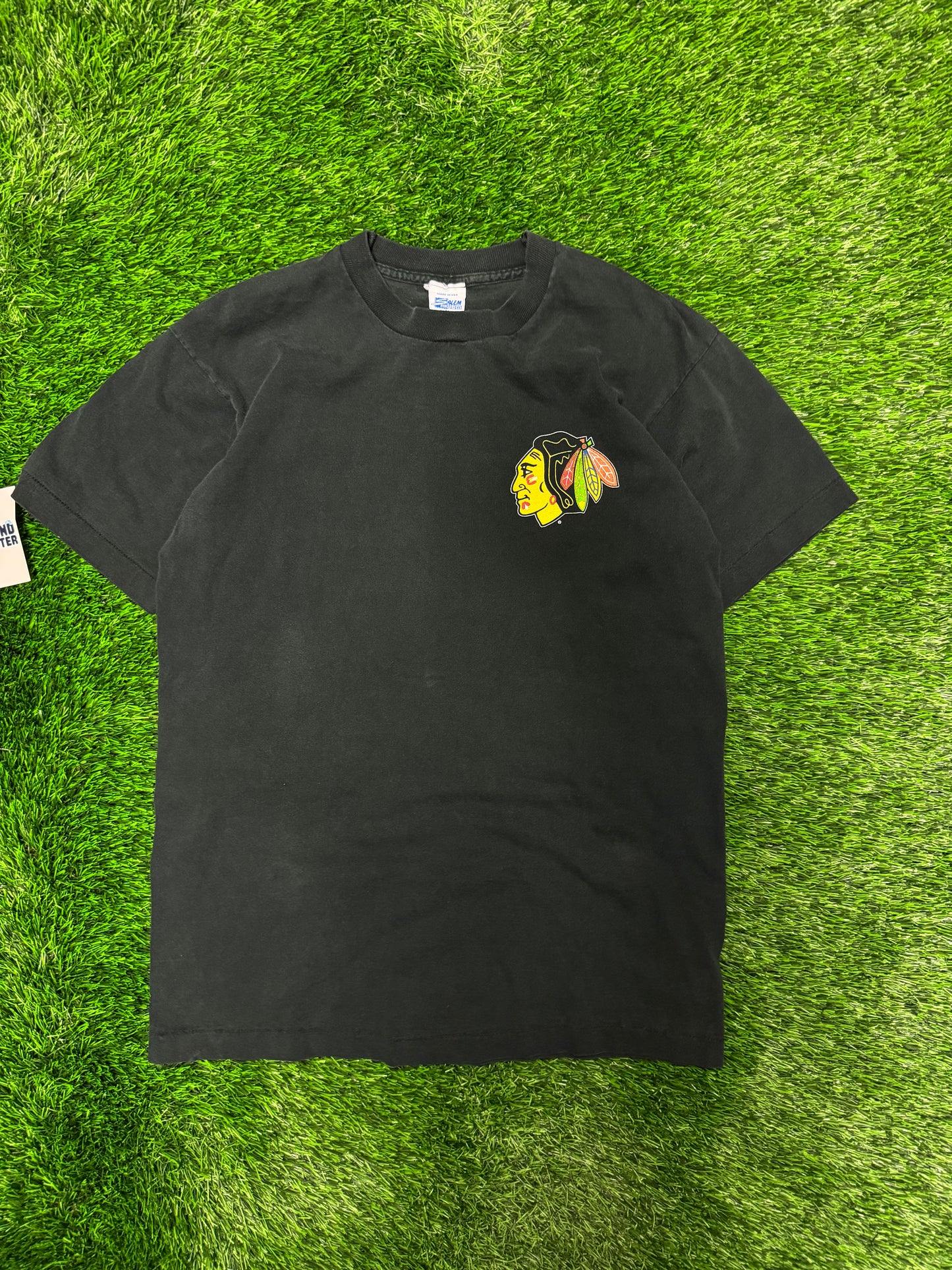 90s Chicago Blackhawks Big Back Graphic Vintage Salem Tee (M)