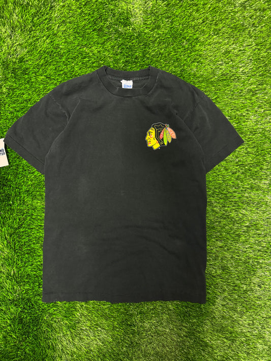 90s Chicago Blackhawks Big Back Graphic Vintage Salem Tee (M)
