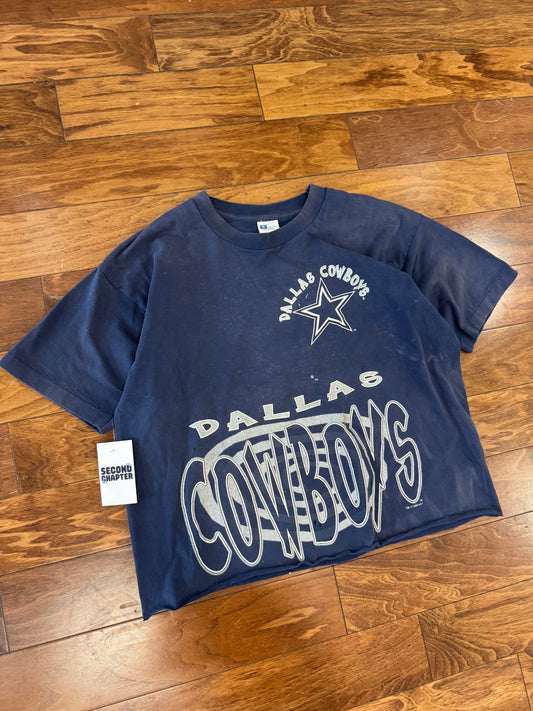 1996 Dallas Cowboys Thrashed Cropped Tee (M)