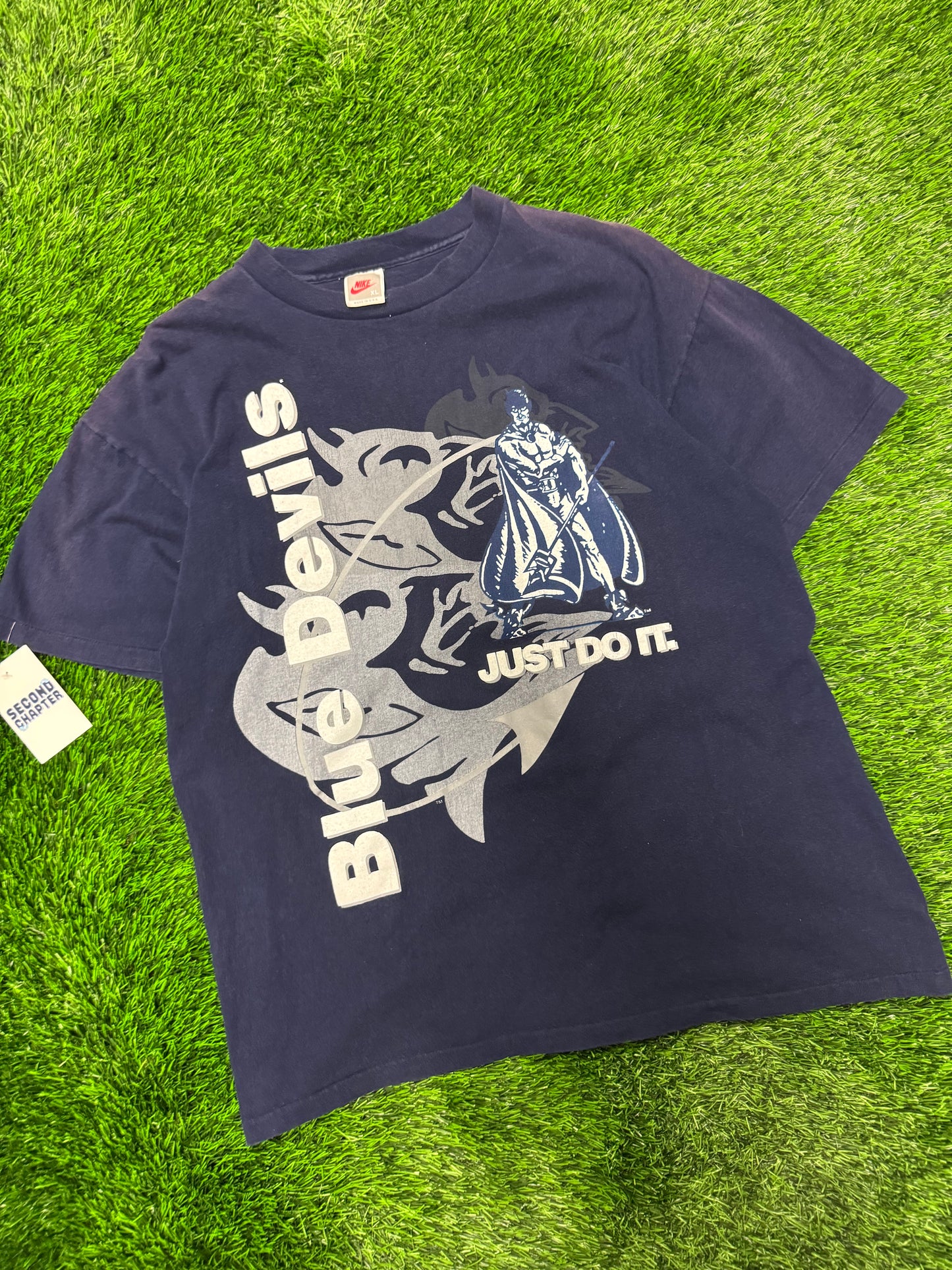 90s Duke University Vintage Nike "Just Do It" Old Logo Tee (XL)